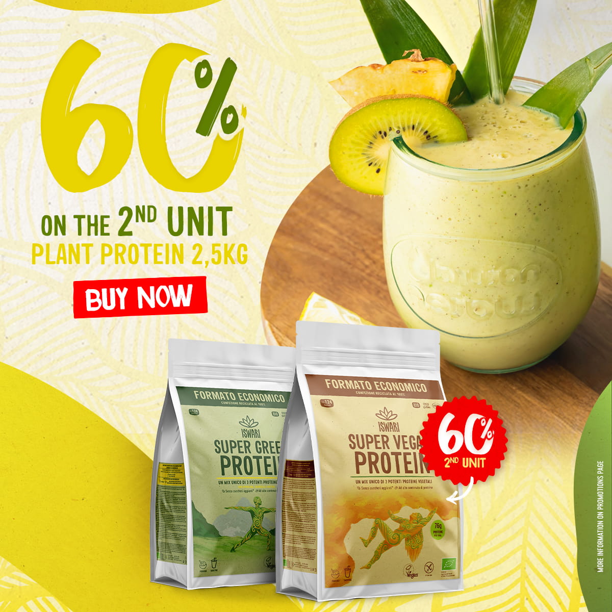 60% on the 2nd unit PLANT PROTEIN 2,5kg